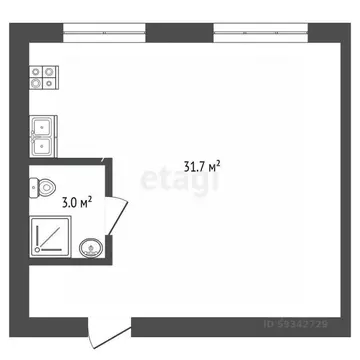 1-к кв. Архангельская область, Архангельск ул. Самойло, 12А (34.7 м)