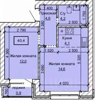 2-к кв. Алтайский край, Барнаул ул. Анатолия (40.4 м)