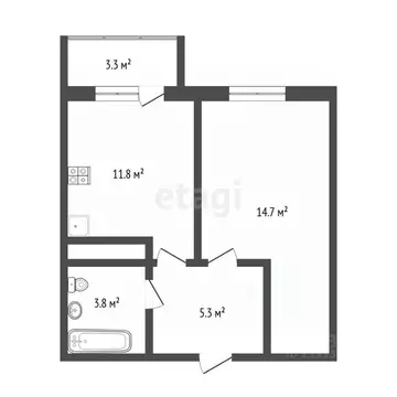 1-к кв. Тюменская область, Тюмень ул. Тальниковая, 3 (36.0 м)