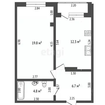 1-к кв. Севастополь просп. Античный, 26/1 (42.9 м)