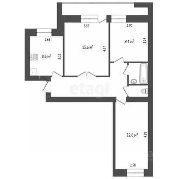 3-к кв. Вологодская область, Вологда ул. Карла Маркса, 97 (60.7 м)