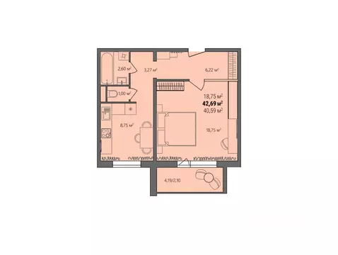 1-к кв. Челябинская область, Челябинский городской округ, пос. ...