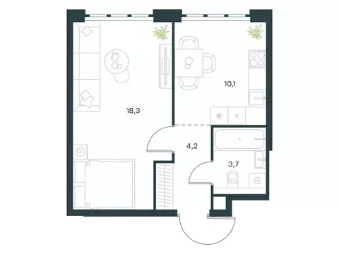 1-к кв. Москва Южнопортовая ул., 28АС17 (36.3 м)