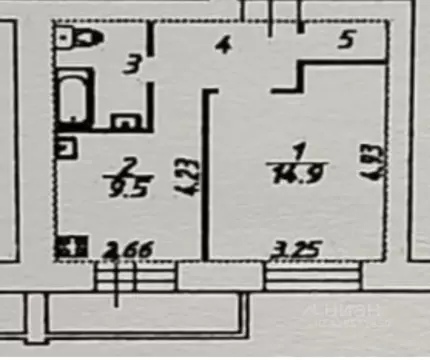 1-к кв. Вологодская область, Вологда ул. Карла Маркса, 123А (35.0 м)