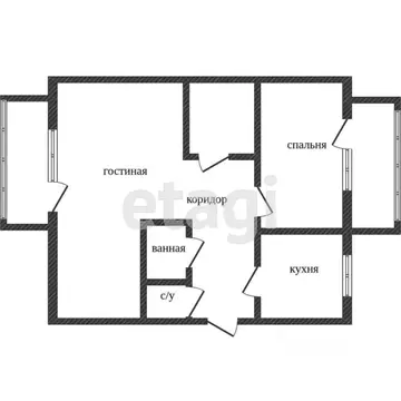 2-к кв. Хабаровский край, Амурск пос. Мылки, ул. Заводская, 1 (48.8 м)