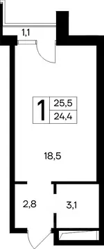 1-к кв. Крым, Евпатория Курортный кв-л,  (25.5 м)
