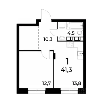 1-к кв. Нижегородская область, Нижний Новгород Березовский мкр,  (41.6 ...