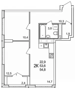 2-к кв. Нижегородская область, Нижний Новгород д. Анкудиновка, КМ ...