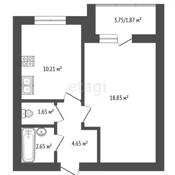 1-комнатная квартира: Йошкар-Ола, Комсомольская улица, 86 (39.9 м)