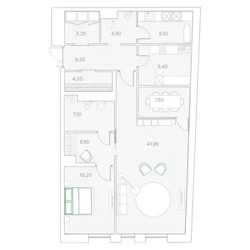 1-комнатная квартира: Москва, Софийская набережная, 34с3 (118.3 м)