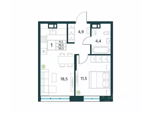 1-к кв. Забайкальский край, Чита Хороший мкр, 15 (39.3 м)