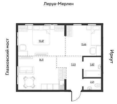 3-комнатная квартира: Иркутск, квартал Затон, ЖК Затон (56.35 м)