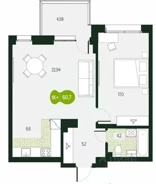 2-к кв. Забайкальский край, Чита Каштакский мкр,  (60.7 м)