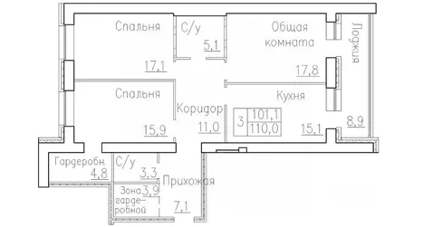 3-к кв. Новосибирская область, Новосибирский район, Краснообск рп, 3-й ...