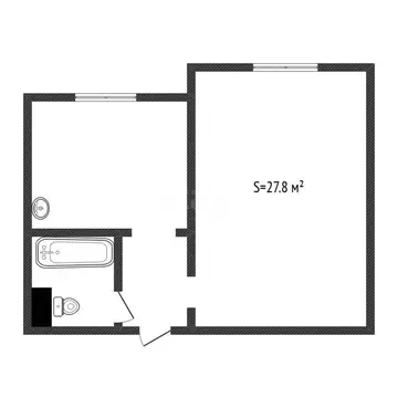 1-комнатная квартира: Бийск, Ленинградская улица, 37 (27.8 м)