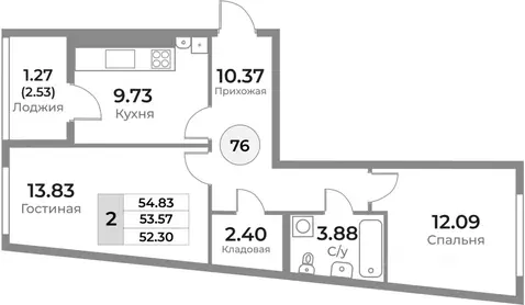 2-к кв. Калининградская область, Калининград Легенды Девау жилой ...