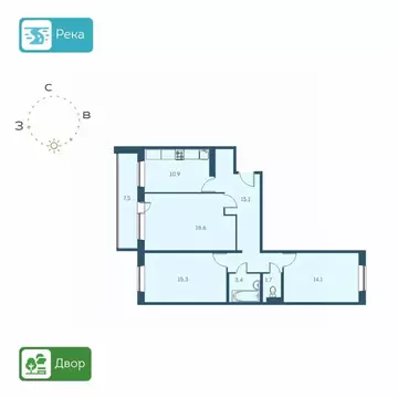 3-к кв. Новосибирская область, Новосибирск Междуреченская ул., 7/1 ...