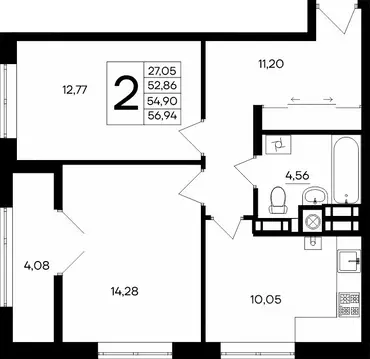 2-к кв. Крым, Евпатория Сезоны жилой комплекс (56.94 м)