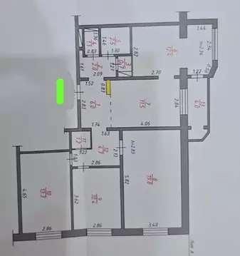 Квартира, 4 комнаты, 87.6 м