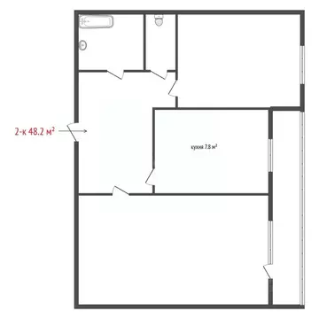 2-к кв. Свердловская область, Екатеринбург ул. Черепанова, 6 (48.2 м)