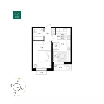 1-к кв. Ярославская область, Ярославль Северный жилрайон, 15-й мкр, 1 ...