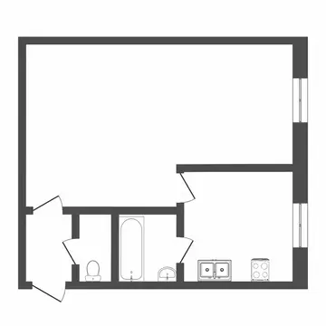 1-комнатная квартира: Тюмень, улица Жуковского, 26 (29.4 м)