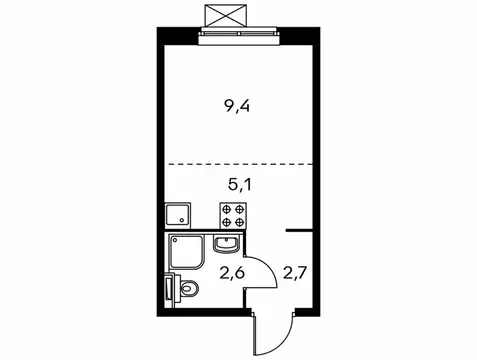 Квартира-студия: Котельники, микрорайон Белая Дача, 29 (19.7 м)