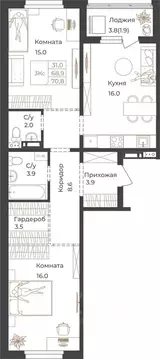 2-к кв. Алтай, Горно-Алтайск Социалистическая ул., 82 (70.8 м)