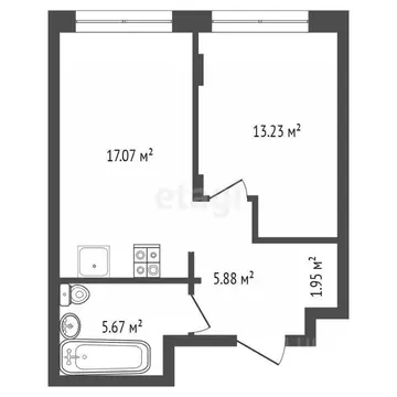 1-к кв. Тюменская область, Тюмень ул. Новоселов, 92 (43.8 м)