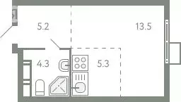Квартира-студия: посёлок городского типа Молоково, жилой комплекс ...