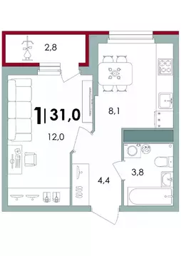 1-к кв. Тверская область, Калининский муниципальный округ, д. Батино  ...