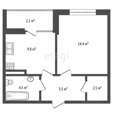 1-к кв. Ростовская область, Ростов-на-Дону просп. 40-летия Победы, ...