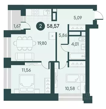 2-к кв. Курганская область, Курган Малиновые высоты жилой комплекс ...