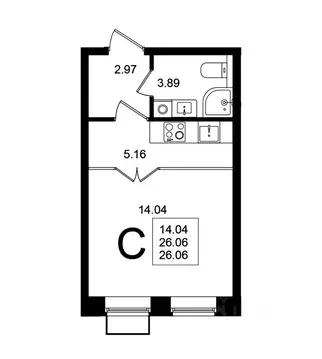 Студия Московская область, Химки Клязьма-Старбеево мкр, Мишино кв-л,  ...