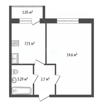 1-к кв. Тамбовская область, Тамбовский муниципальный округ, д. Крутые ...