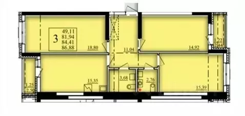 3-к кв. Башкортостан, Уфа Затон-Восточный жилрайон, Паруса жилой ...