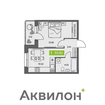 1-к кв. Архангельская область, Северодвинск Аквилон Север жилой ...