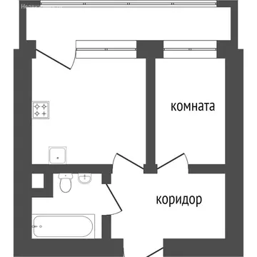 1-комнатная квартира: Улан-Удэ, улица Трубачеева, 152А (33.3 м)