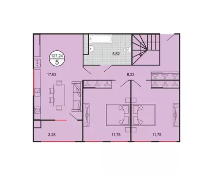 5-к кв. Ставропольский край, Ставрополь № 15 мкр,  (127.24 м)