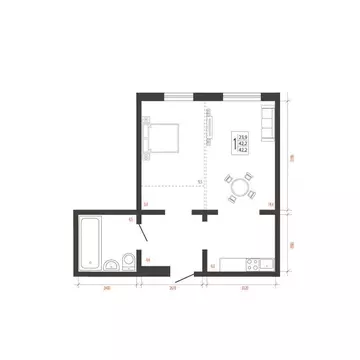 2-к кв. Иркутская область, Иркутск Сарафановская ул. (42.2 м)