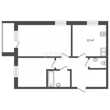 2-к кв. Тюменская область, Тюмень проезд Тихий, 2 (56.6 м)