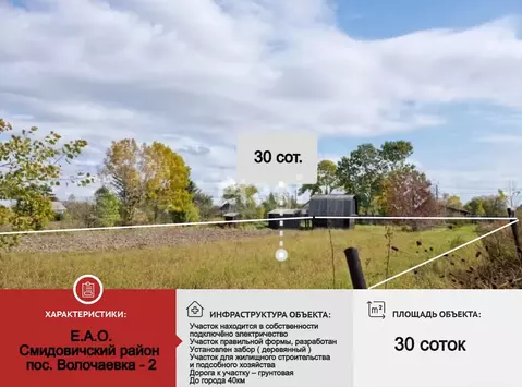 Участок в Еврейская автономная область, Смидовичский район, пос. ...