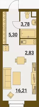 Квартира-студия: Москва, Автомобильный проезд, 4 (28.1 м)