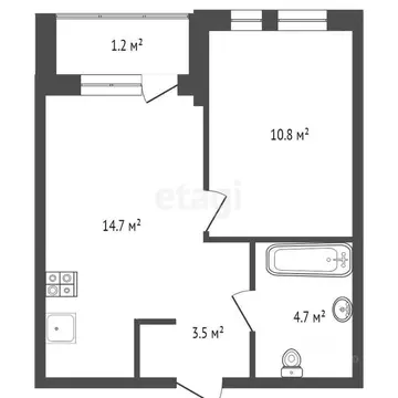 1-к кв. Тюменская область, Тюмень Полевая ул., 117к8 (33.2 м)