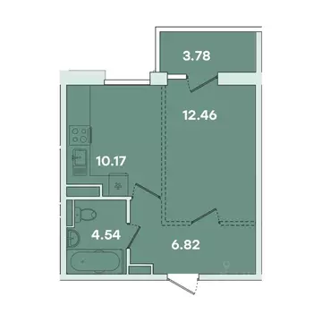 1-к кв. Иркутская область, Иркутск ул. Петрова, 18 (37.75 м)