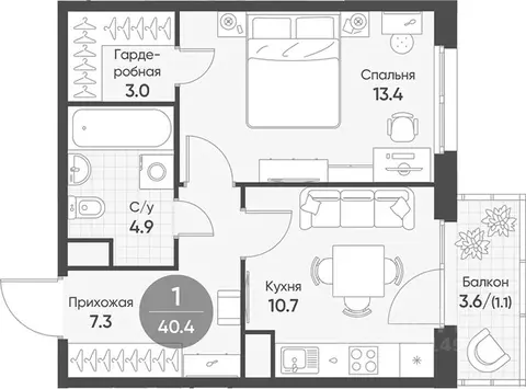 1-к кв. Новосибирская область, Кольцово рп Счастье в Кольцово жилой ...
