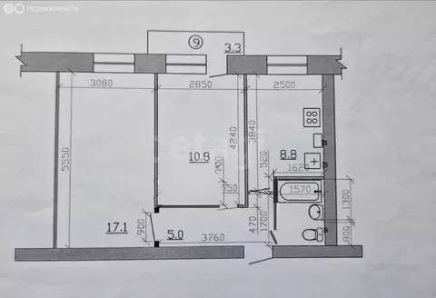 2-комнатная квартира: Казань, улица Карбышева, 40 (45.8 м)