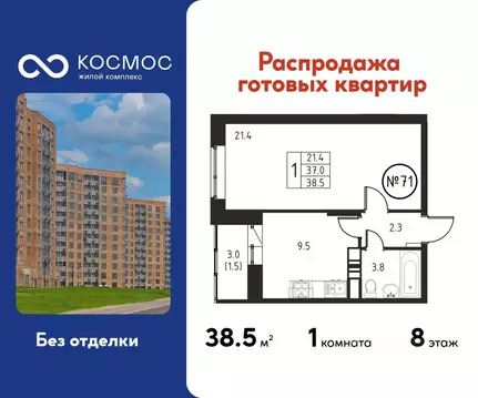 1-к кв. Московская область, Домодедово Авиационный мкр, ул. ...