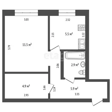 1-комнатная квартира: Стерлитамак, улица Худайбердина, 182 (30.7 м)