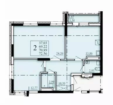 2-к кв. Башкортостан, Уфа Затон-Восточный жилрайон, Паруса жилой ...